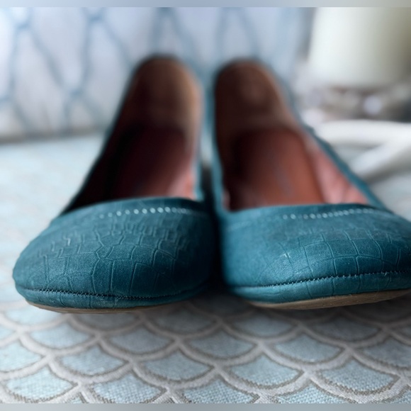 Lucky Brand Emmie Ballet Flat Leather Teal Blue Women’s Size 8.5 - Picture 11 of 14